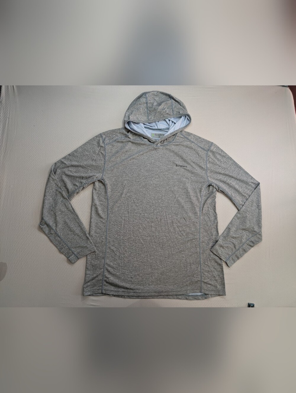 Simms Hoodie Mens M Gray Bugstopper Hoody Insect Shield Fishing Performance